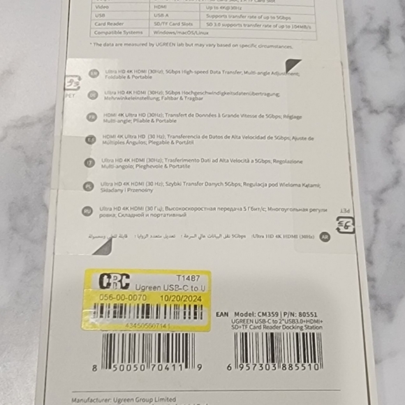 UGREEN 5-in-1 USB-C Laptop Adapter & Stand Docking Station HDMI/USB-A/SD/TF - Picture 3 of 10